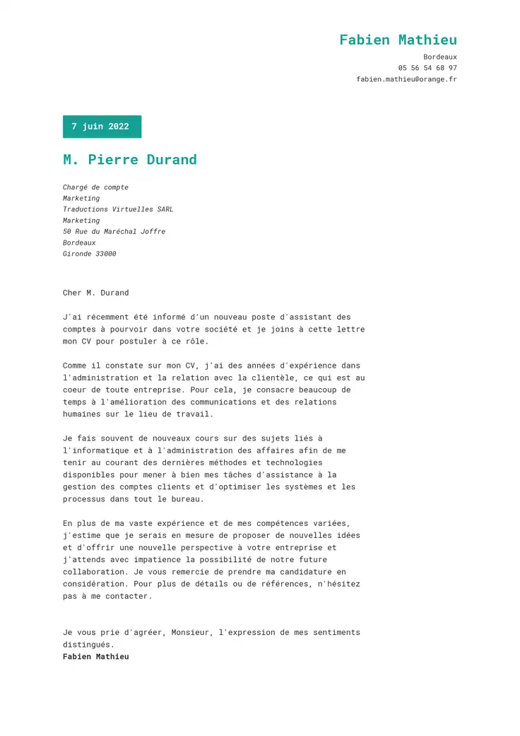 CV template Ambitious